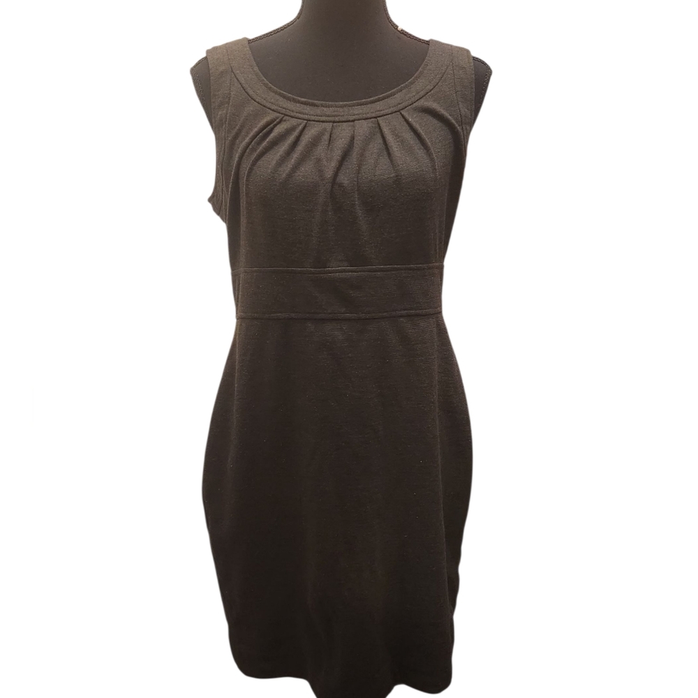 London Times Deep Gray Sleeveless Fitted Dress